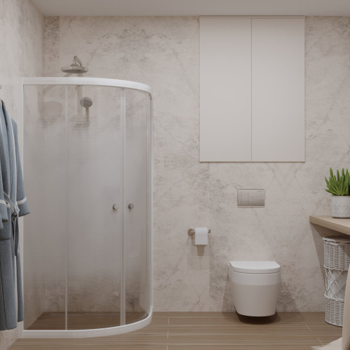 Душевой уголок Тритон Лайт Щ0000064835 90х90 стекло матовое с узором профиль белый без поддона - фото 5