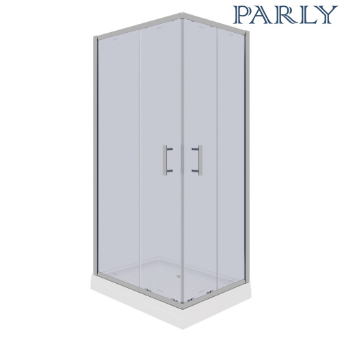 Душевой уголок Parly QZ71S N 100х70 стекло тонированное профиль хром глянцевый с поддоном - фото 2