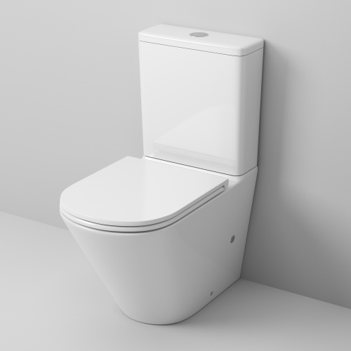 Унитаз напольный с бачком Grossman Санфаянс GR-4449S белый глянцевый с сиденьем безободковый каскадный смыв - фото 2