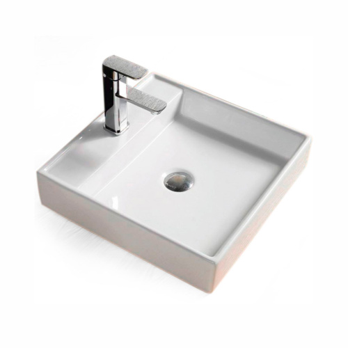 Раковина из сантехнического фарфора Melana 7657-805 44х45 накладная цвет белый 1 отверстие под смеситель - фото 5