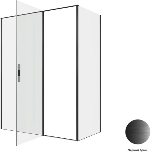 Душевой уголок Allen Brau Priority 3.31039.BBA + 3.31042.BBA 160х80 стекло прозрачное профиль черный без поддона - фото 4