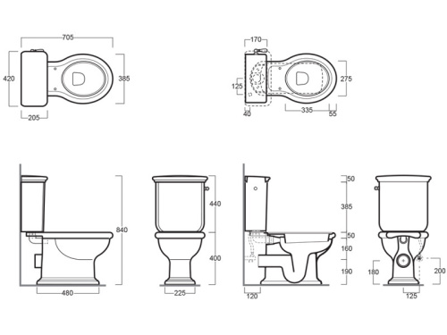 Чаша унитаза напольная Simas LA 08 цвет белый без бачка без сиденья каскадный смыв - фото 3