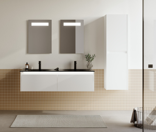 Шкаф-пенал Orka Lisbon 3001187 40х30х138 подвесной цвет белый матовый - фото 2