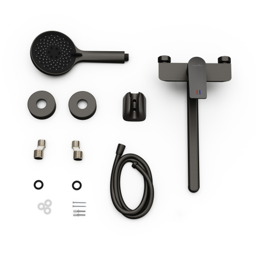 Смеситель для ванны Tokito MITSUISHI TOK-MIT-1015GM настенный вороненая сталь - фото 4