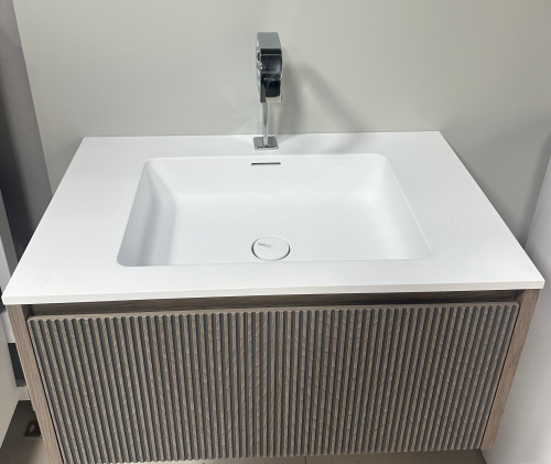 Раковина из искусственного камня Salini Onda Plus 1402203MN 200х55 подвесная цвет белый без отверстий под смеситель - фото 3