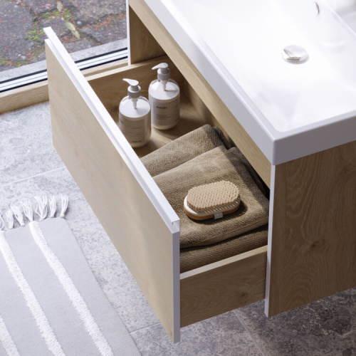 Тумба под раковину Aqwella Y URB0110DD 97х44х46 подвесная цвет коричневый - фото 5