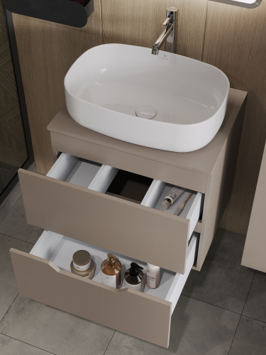 Тумба с раковиной Orange Line Li-60TuLMDF+B07-540W 61х46х71 - фото 4