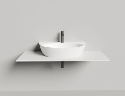 Раковина из искусственного камня S-Stone Salini ALDA 140323M 70х50 накладная цвет белый 1 отверстие под смеситель - фото 2
