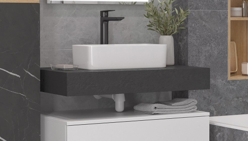 Столешница Velvex UNIT st.UNI.80-627 80х50х11 подвесная цвет графит - фото 2