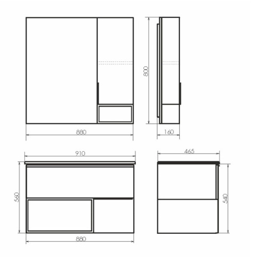 Зеркало-шкаф Comforty Франкфурт 00-00006504CF 88х16х80 подвесной цвет бетон светлый - фото 2