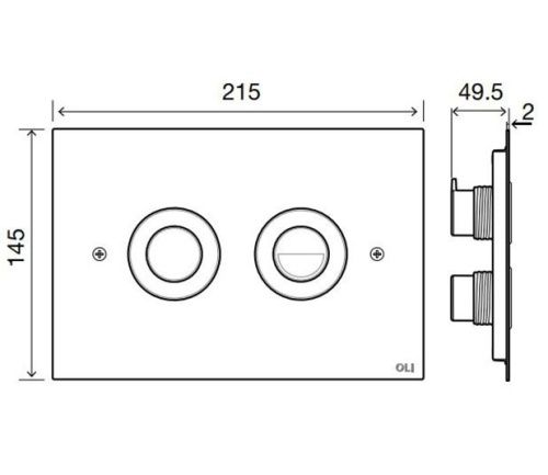Клавиша смыва пневматическая Oli TREND 656506 цвет хром матовый - фото 2