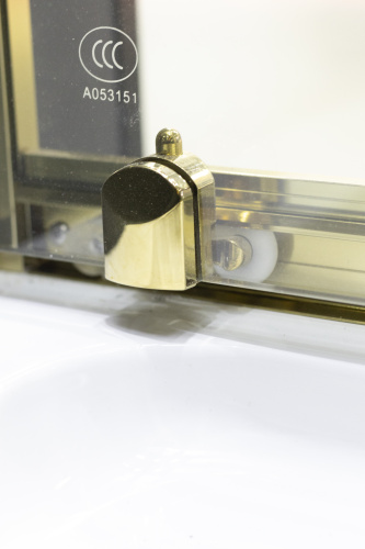 Душевая дверь Niagara Nova NG-42-9AG 90х195 стекло прозрачное профиль золото глянцевое - фото 4