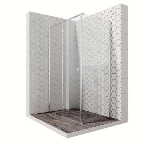 Душевой уголок Ambassador Diamond 12011104L 120х80 стекло прозрачное профиль хром глянцевый без поддона - фото 2