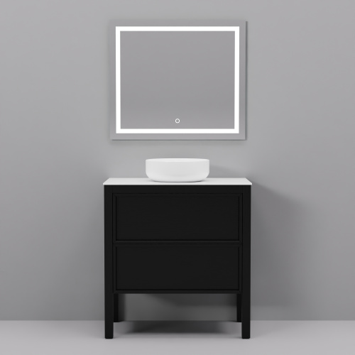 Тумба с раковиной+зеркало Art Decco Elisa (Элиса) AES08F78S3M0 80x45x85 напольная цвет черный дуб - фото 2
