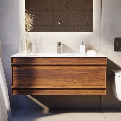 Тумба с раковиной+зеркало Art Decco Bridget (Бриджит) ABR10W22S1M0 100x45x40 подвесная цвет черный орех - фото 3