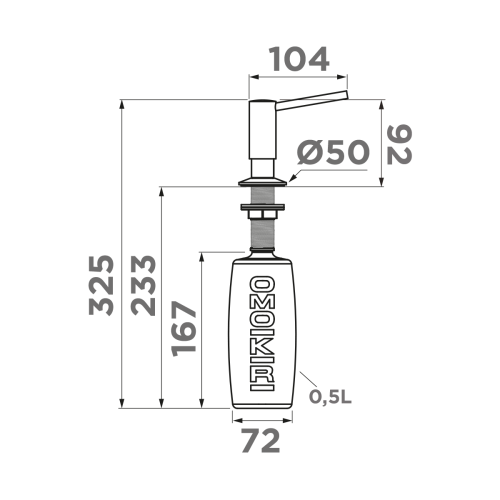 Дозатор Omoikiri OM-02-P 4975020 - фото 2