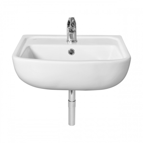 Раковина из сантехнического фарфора Santek Лонги 1WH501754 42х50 подвесная цвет белый 1 отверстие под смеситель - фото 4