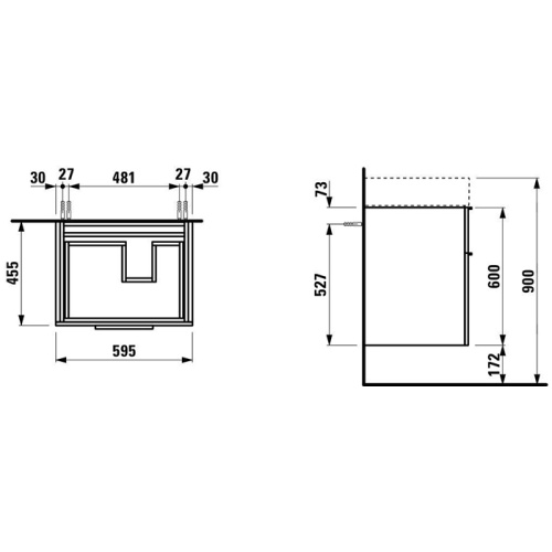 Тумба под раковину Laufen Kartell 4.0756.2.033.635.1 60х46х73 подвесная цвет оранжевый - фото 2