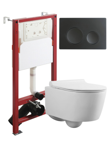 Комплект унитаз с инсталляцией и клавишей смыва Agger ATI05100+APB144 - фото 2