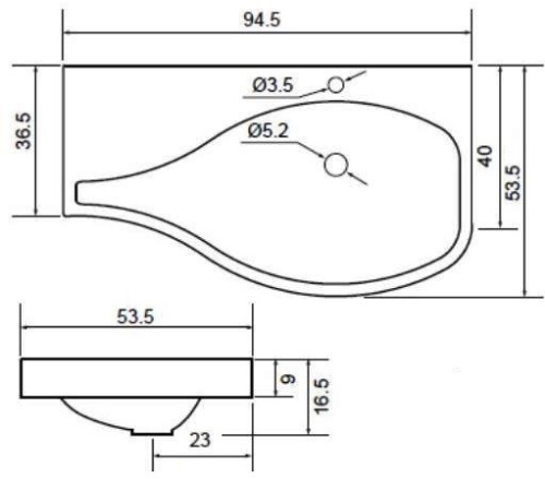 Раковина из литьевого мрамора Aquanet Сопрано НФ-00007880 95х54 полувстраиваемая цвет белый 1 отверстие под смеситель - фото 5
