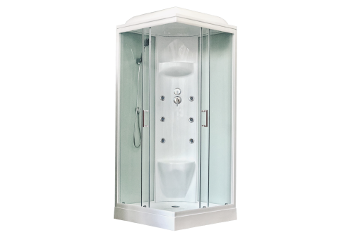 Душевая кабина Royal Bath НР RB80HP7-WT 80х80 квадратная с крышей ориентация универсальная