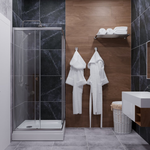 Душевой уголок Тритон Вента Щ0000049616 90х90 стекло прозрачное профиль хром с поддоном - фото 2