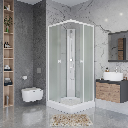 Душевая кабина Niagara Promo P90/13Q/MT/BK 90х90 квадратная без крыши ориентация универсальная - фото 3