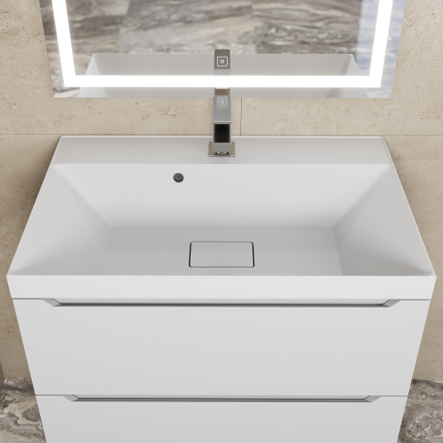 Раковина из литьевого мрамора Uperwood Classic New 291021025 70х45 полувстраиваемая цвет белый - фото 3