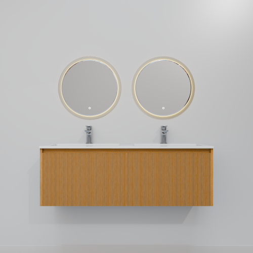 Тумба с раковиной+зеркало Art Decco Elizabeth (Элизабет) AEL12W11D1MF 120x45x40 подвесная цвет белый дуб - фото 4