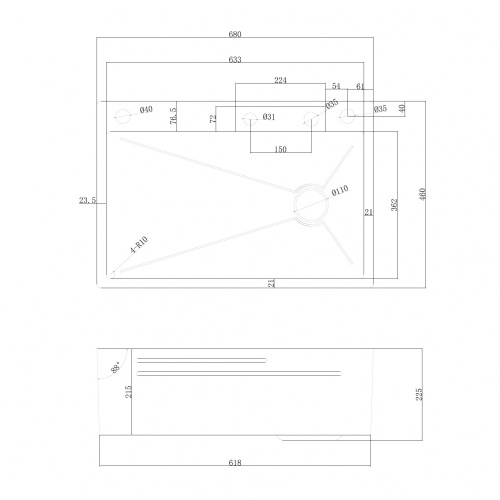 Кухонная мойка Abber Wasser Kreis AF2194B 68х46 цвет черный матовый поверхность матовая - фото 3