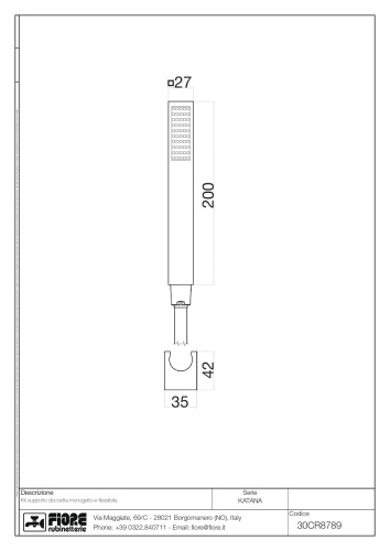 Душевой гарнитур Fiore Kube 30CR8789 цвет хром - фото 2