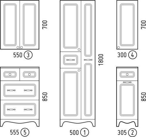 Комод Corozo Классика SD-00000336 31х31х85 напольный цвет белый - фото 2