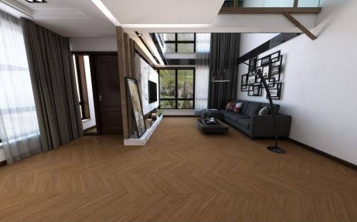 SPC ламинат Damy Floor CHEVRON DF08-Ch Блуа толщина 0.5 см 43 класс 600х127 - фото 2