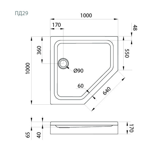 Душевой поддон Тритон Щ0000056825 100х100 акрил белый с каркасом - фото 5
