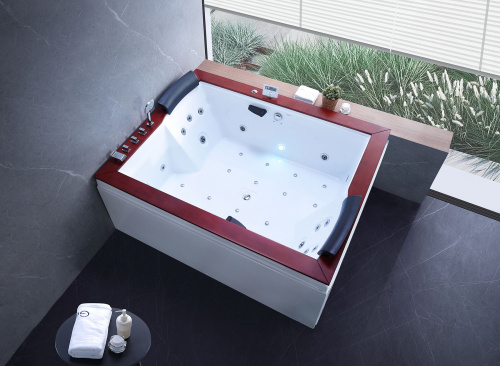 Ванна акриловая гидромассажная Gemy G9052 II K L 186х151 пристенная прямоугольная с каркасом - фото 2