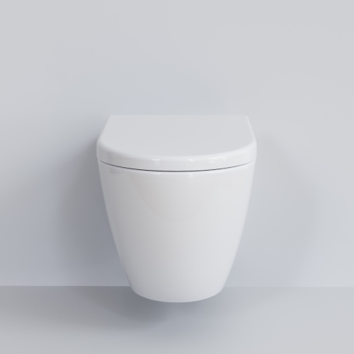 Унитаз подвесной Ambassador Queen 113T20001R-112T20001 белый глянцевый с сиденьем микролифт каскадный смыв - фото 2