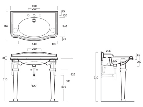 Раковина из санфаянса Simas AR 864 bia 1 hole 90х56 подвесная цвет белый - фото 3