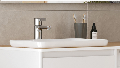 Раковина из фаянса Velvex E408D 52х34 полувстраиваемая цвет белый без отверстий под смеситель - фото 4