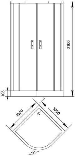 Душевой уголок Aquanet Alfa NAA2142 100х100 стекло прозрачное профиль хром глянцевый без поддона - фото 5