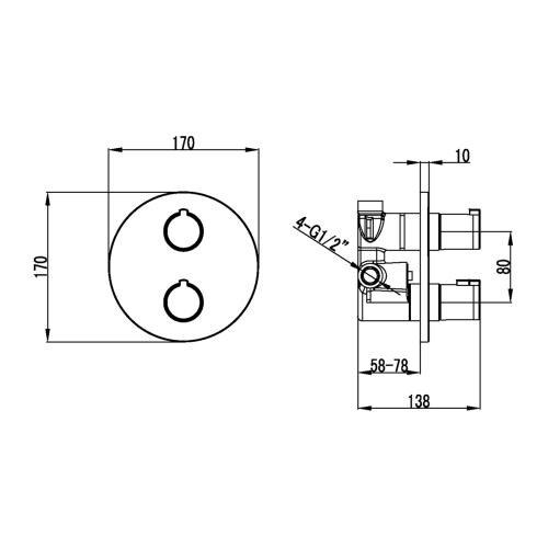 Смеситель для ванны и душа LeMark Yeti LM7827C встраиваемый в стену хром с термостатом - фото 2