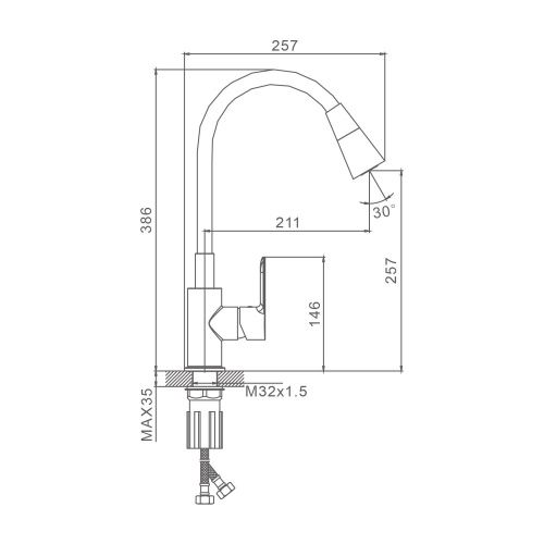 Смеситель для кухни Splenka S06 S06.43 на мойку хром - фото 3