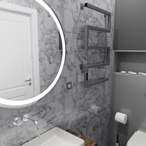 Полотенцесушитель Altasan ШалимарПроф ШалимарПроф8050Г подвесной 51х83 электрический графит - фото 2