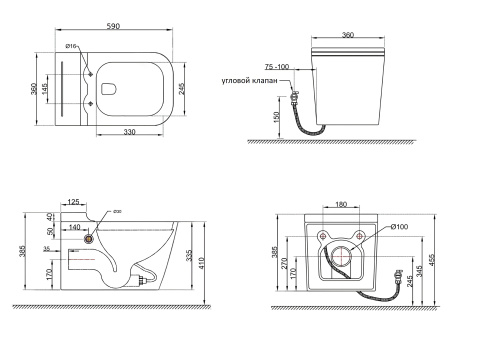 Унитаз подвесной Cerutti SPA CT10191 белый с сиденьем микролифт безободковый импульсный смыв - фото 5