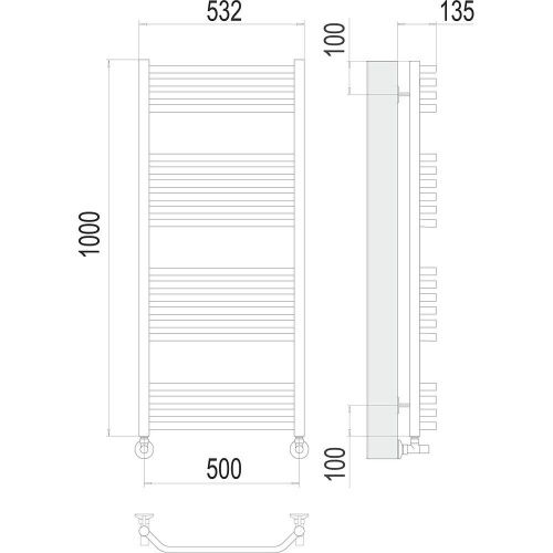 Полотенцесушитель Terminus 4670078529541 53х100 водяной хром - фото 3