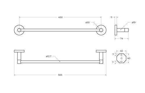 Полотенцедержатель Cezares RELAX RELAX-TH-50-BORO - фото 2