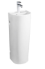 Раковина из сантехнического фаянса CeramaLux PB1017 30х30 напольная цвет белый 1 отверстие под смеситель