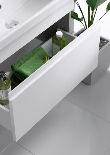 Тумба под раковину Aqwella Y SRT0106BS 56х36х46 подвесная цвет белый/серый - фото 4