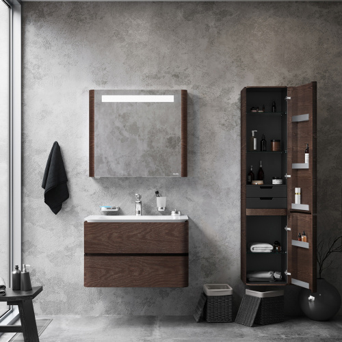 Шкаф-пенал Am.Pm Sensation M30CHR0406TF 40х35х155 подвесной цвет табачный дуб - фото 3