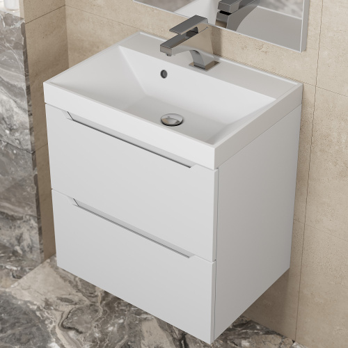 Раковина из литьевого мрамора Uperwood Classic 2911020335 50х35 полувстраиваемая цвет белый - фото 5