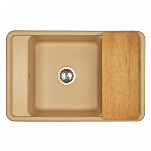 Кухонная мойка Aquaton Беллис 1A725032BS260 78х51 цвет бежевый поверхность матовая - фото 3